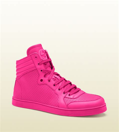 gucci sneaker pink|pink gucci sneakers high top.